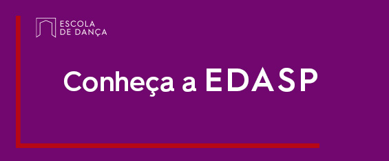 Imagem de fundo roxo na parte central escrito "Conheça a EDASP"